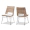 Baxton Studio Nafaro Modern Bohemian Greywashed Natural Rattan Metal Dining Chair with Cushion 2Piece Set 214-2PC-12798-ZORO - alternate 3